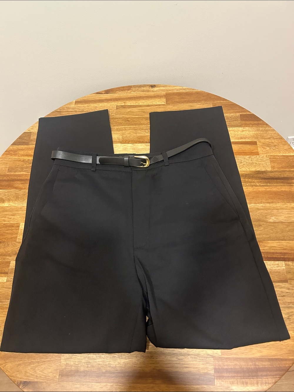 ZARA Black Belted Cropped Trouser